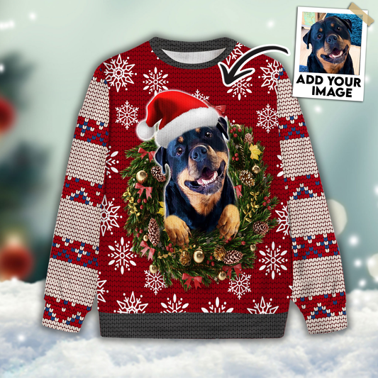 Ugly Sweater All Over Print Custom Funny Laurel Wreath (Berry Color)