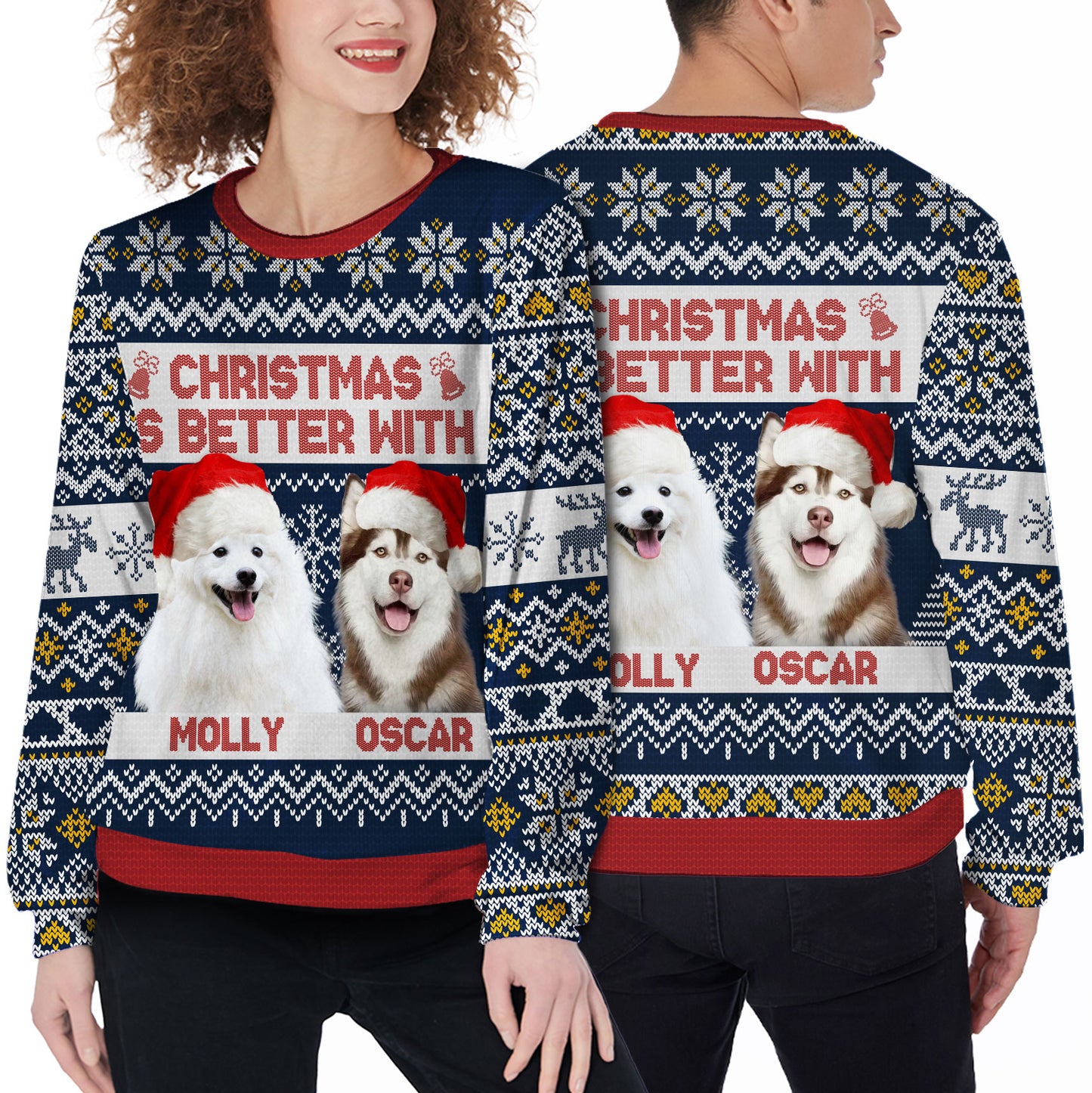 Ugly Sweater All Over Print Custom Christmas Is Better (Royal Blue Color)