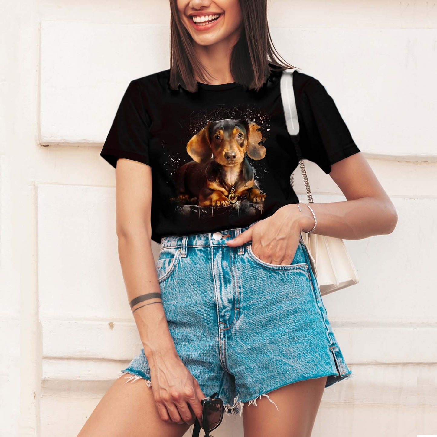 Custom T Shirt With Pet Face | Personalized Gift For Dog & Cat Lovers | Water Color Style Unisex T Shirtet T-Shirts