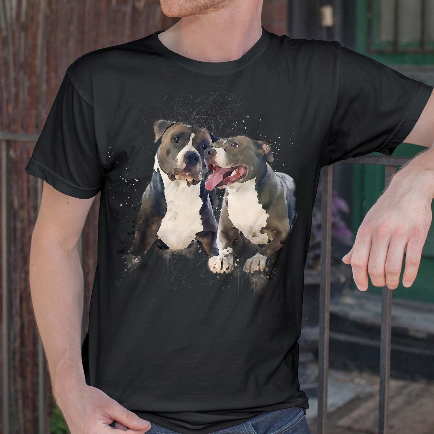 Custom T Shirt With Pet Face | Personalized Gift For Dog & Cat Lovers | Water Color Style Unisex T Shirtet T-Shirts