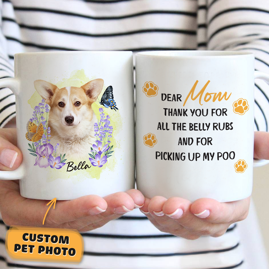 Lavender Wreath Watercolor Custom Pet Mug - Noble Pawtrait