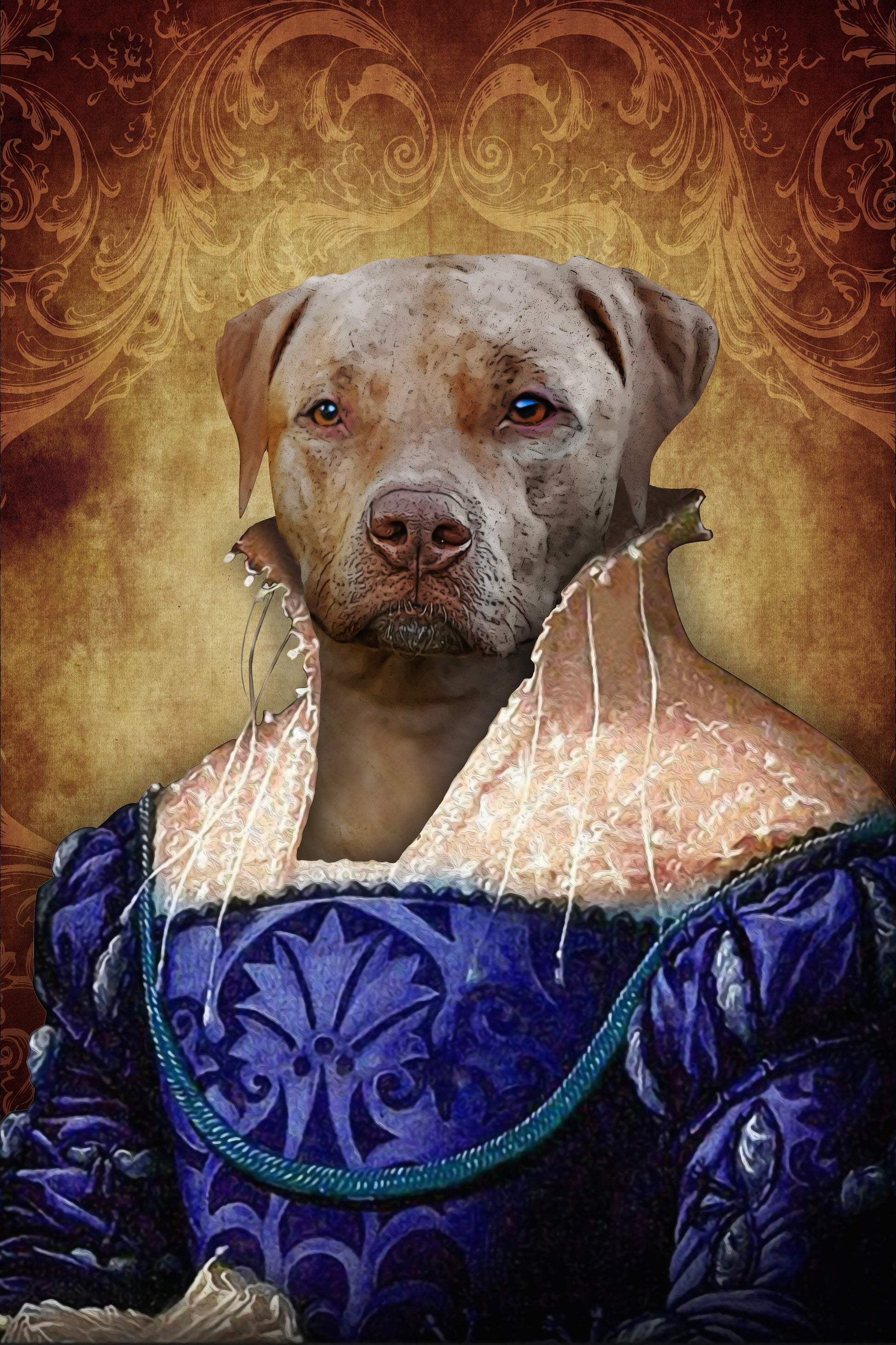 The Ambassadress Custom Pet Portrait Canvas - Noble Pawtrait