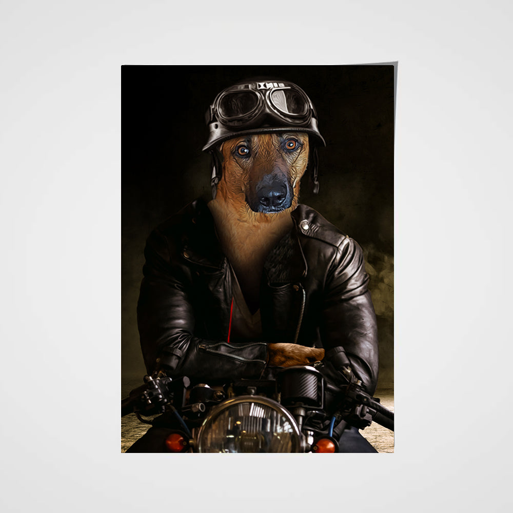The Biker Custom Pet Portrait Poster - Noble Pawtrait