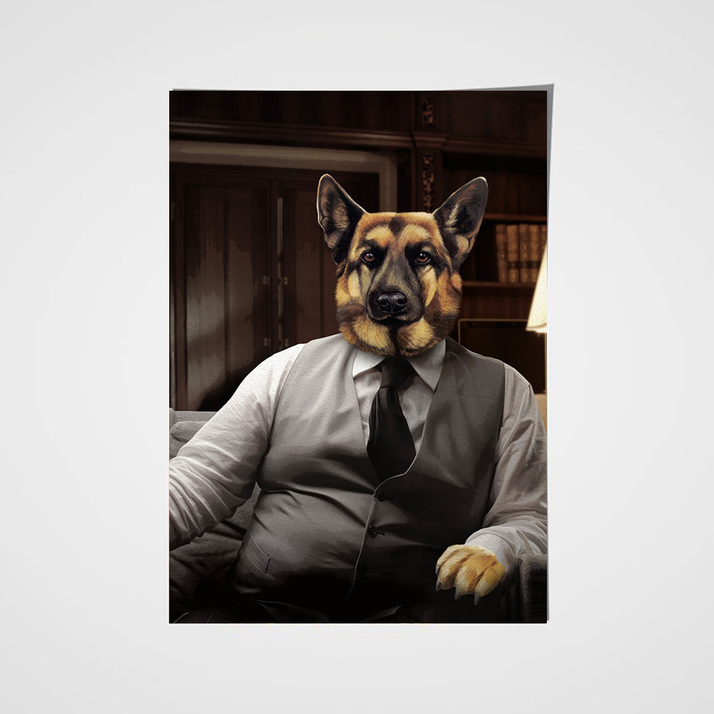 The Boss Custom Pet Portrait Poster - Noble Pawtrait