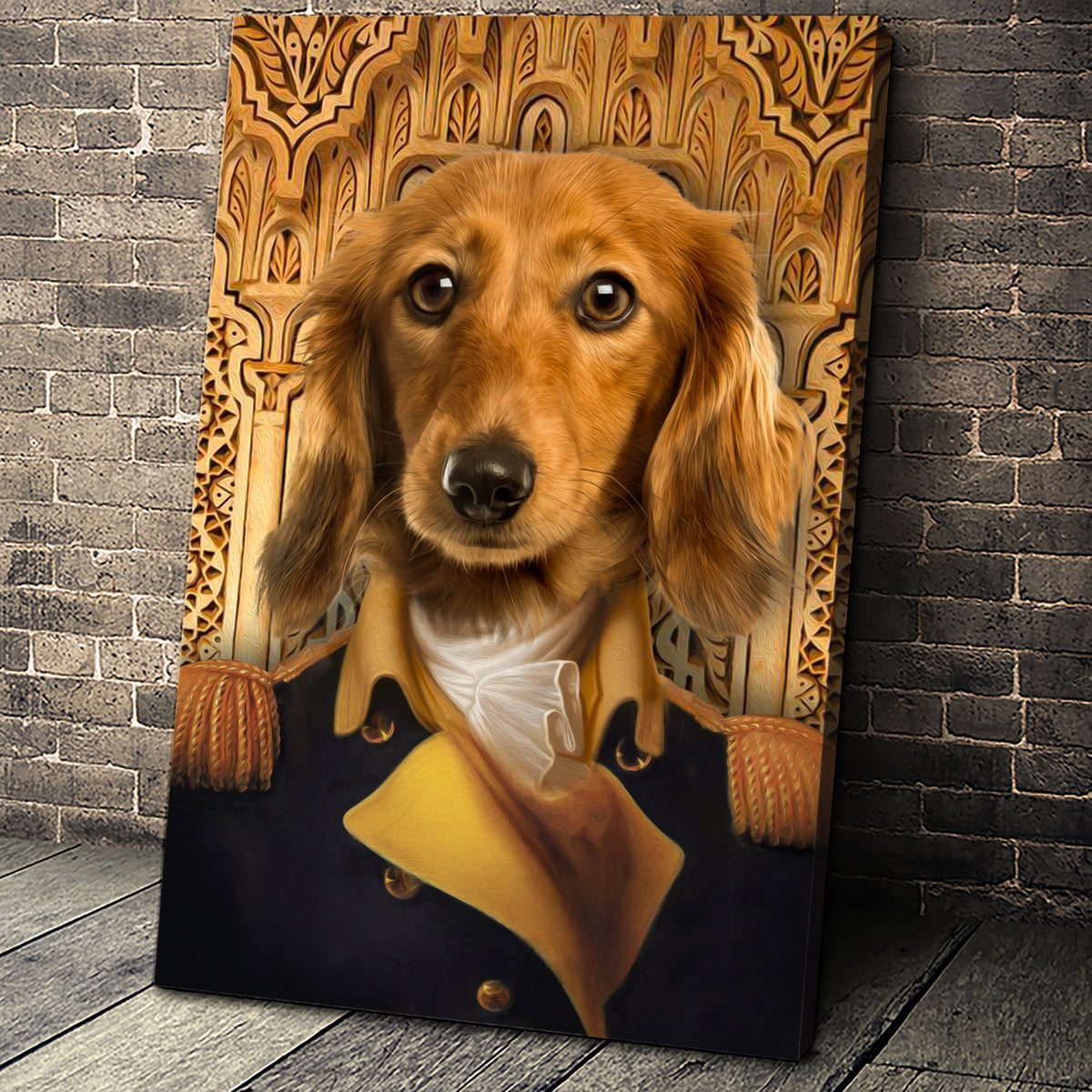The Chief Of State Custom Pet Portrait Canvas - Noble Pawtrait