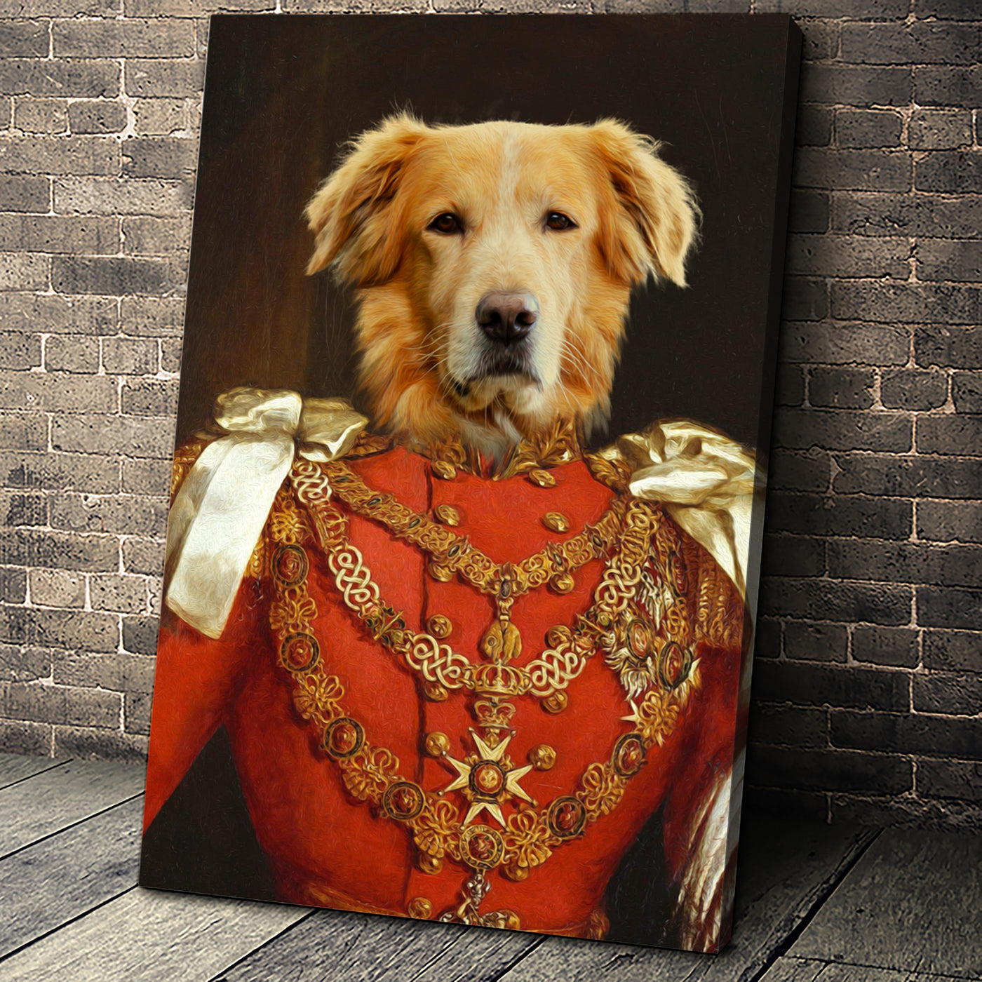 The Commando Custom Pet Portrait Canvas - Noble Pawtrait