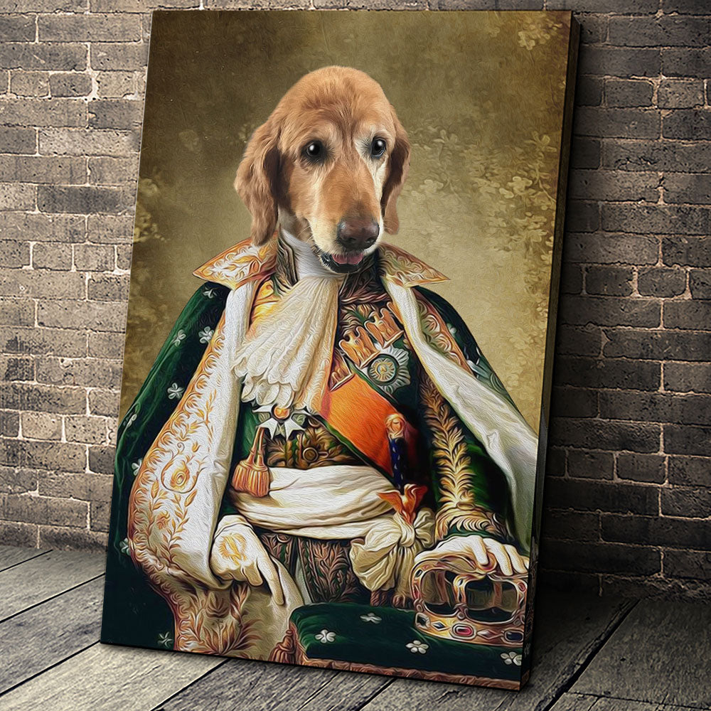 The Crown Custom Pet Portrait Canvas - Noble Pawtrait