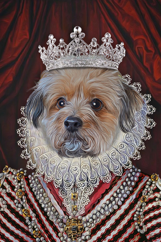 The Diamond Queen Custom Pet Portrait Digital Download - Noble Pawtrait