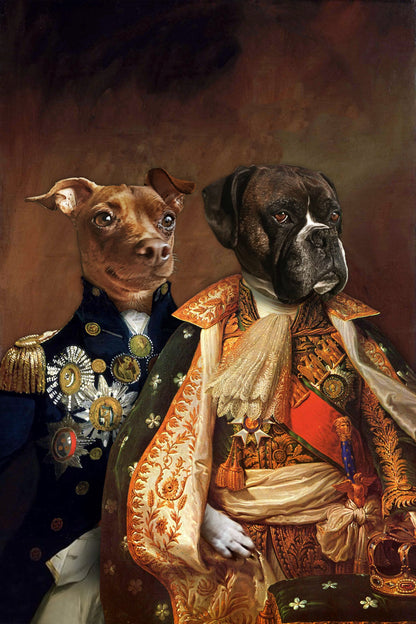 The Duo Custom Pet Portrait Canvas - Noble Pawtrait