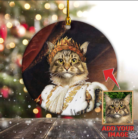 The Emperor Custom Pet Ornament 2-Sided - Noble Pawtrait