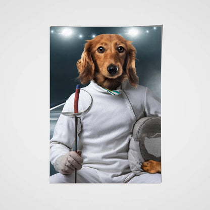 The Fencer Custom Pet Portrait Poster - Noble Pawtrait