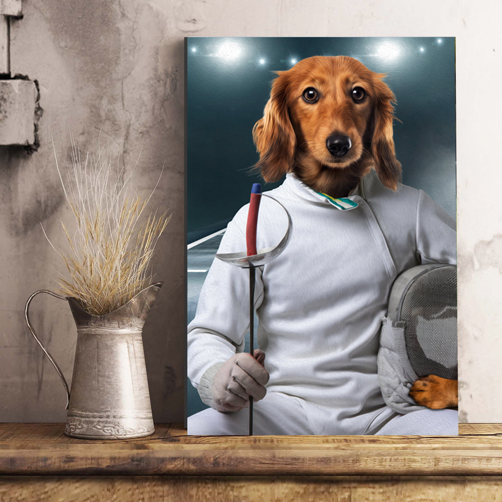 The Fencer Custom Pet Portrait Digital Download - Noble Pawtrait