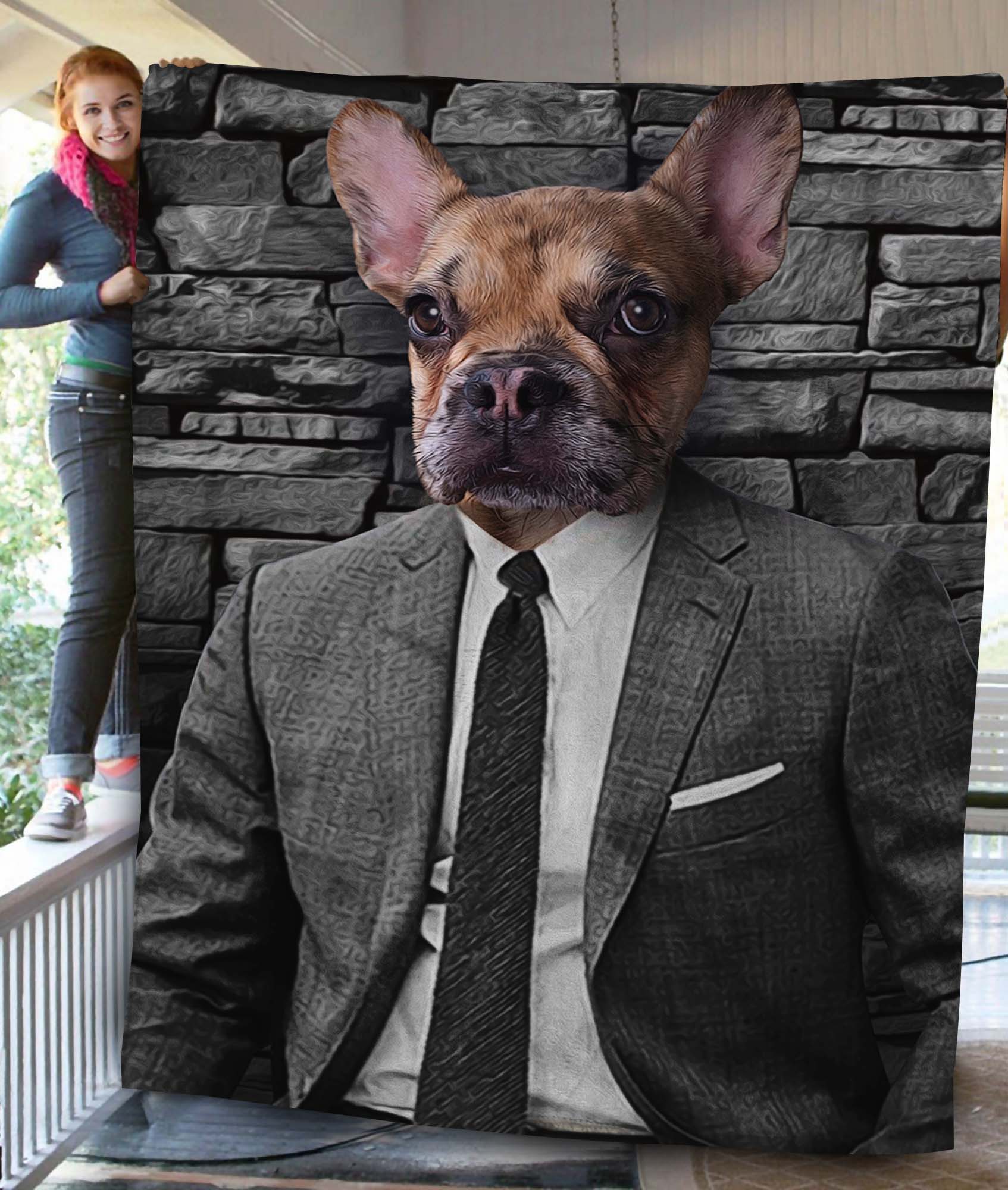 The Hustler Custom Pet Blanket - Noble Pawtrait