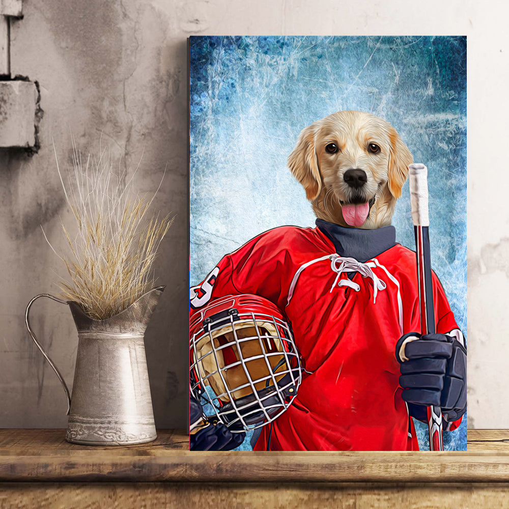 The Ice Hockey Player Custom Poster Pet Portrait - Noble Pawtrait