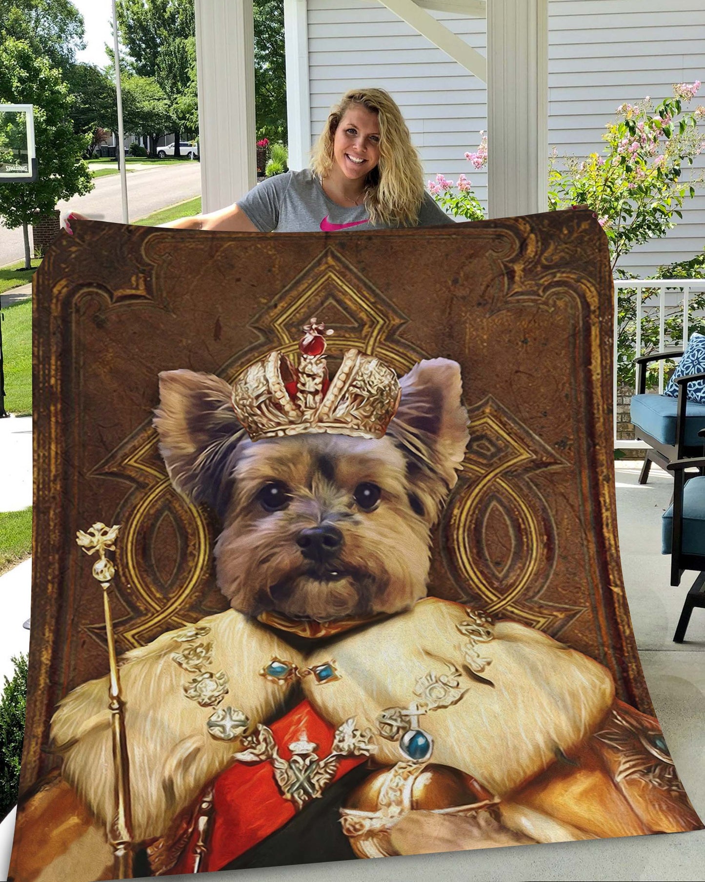 The King Custom Pet Blanket - Noble Pawtrait