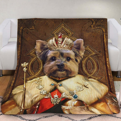 The King Custom Pet Blanket - Noble Pawtrait