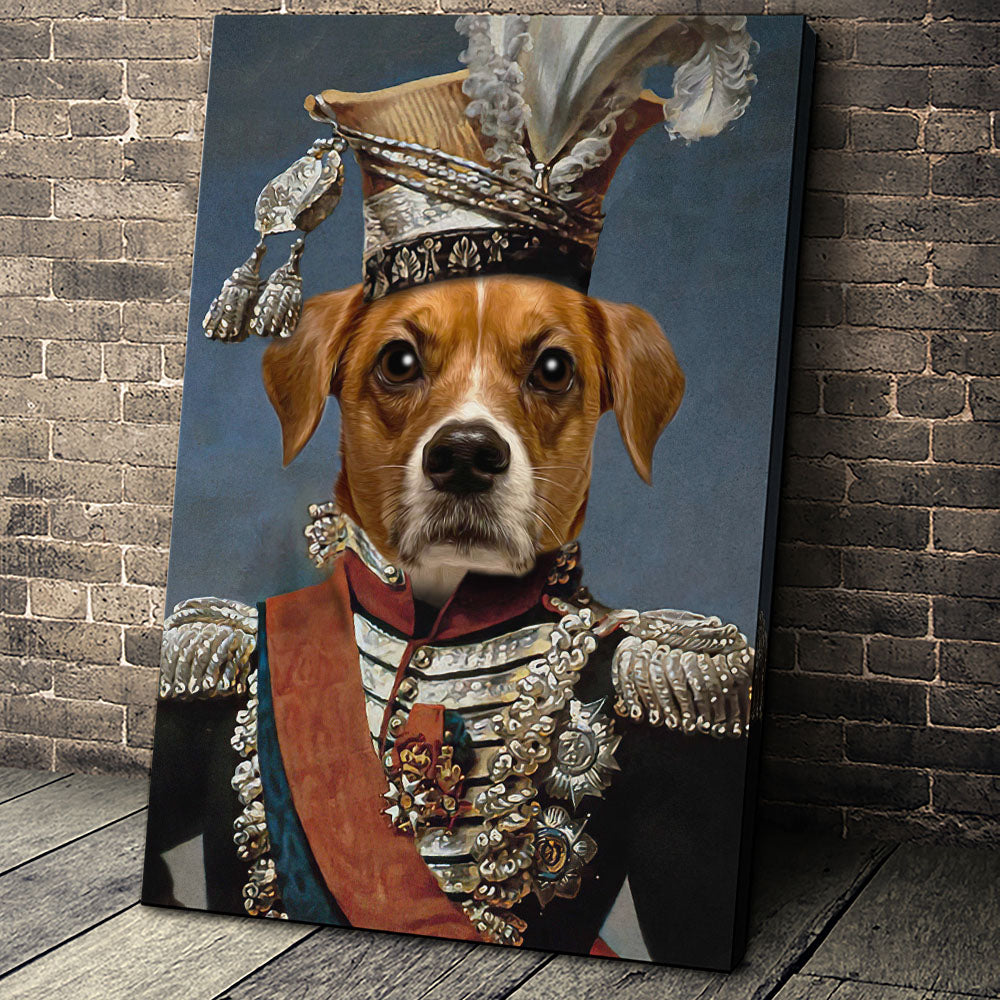The Legend Colonel Custom Pet Portrait Canvas - Noble Pawtrait