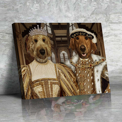 The Noble Royal Couple Custom Pet Portrait Canvas - Noble Pawtrait