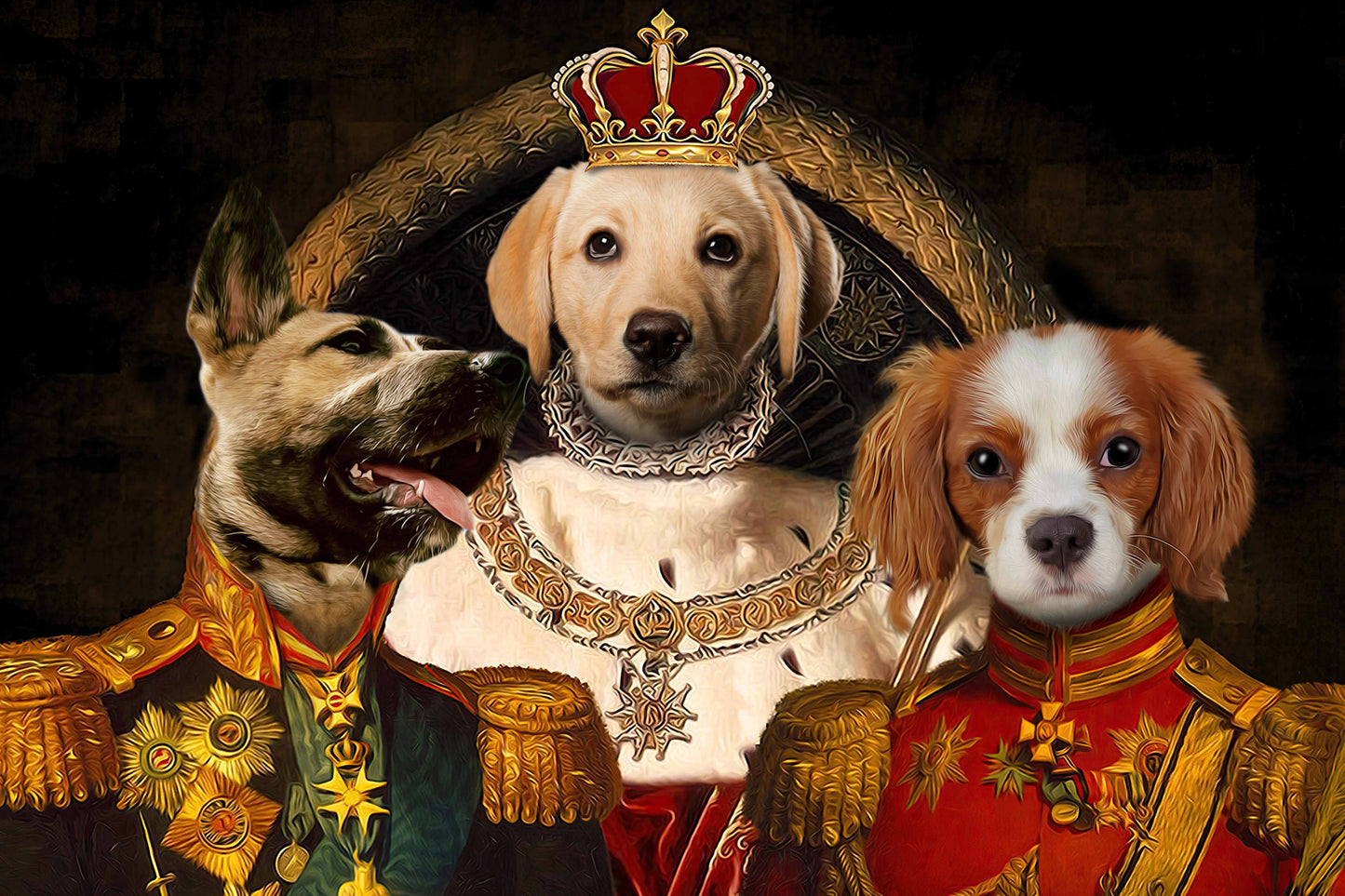 The Noble Trio Custom Pet Portrait Poster - Noble Pawtrait