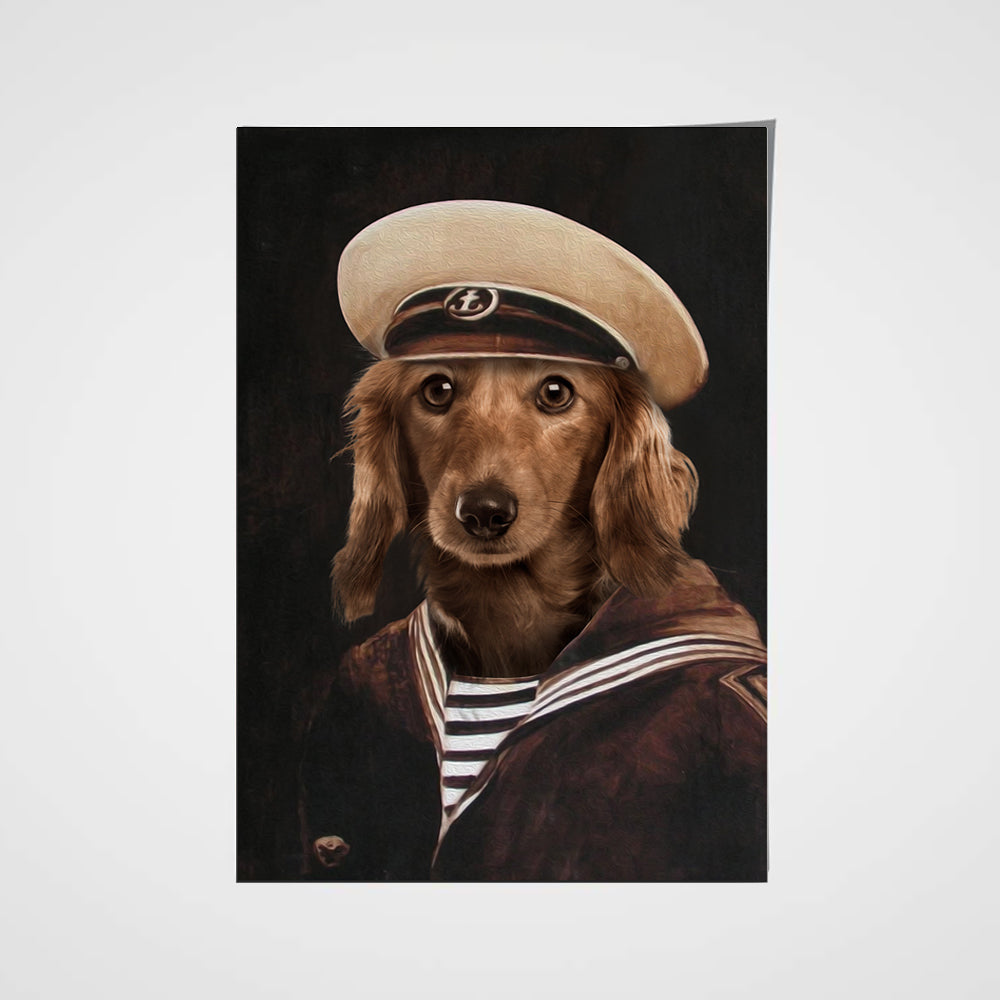 The Old School Sailor Custom Pet Portrait Poster - Noble Pawtrait