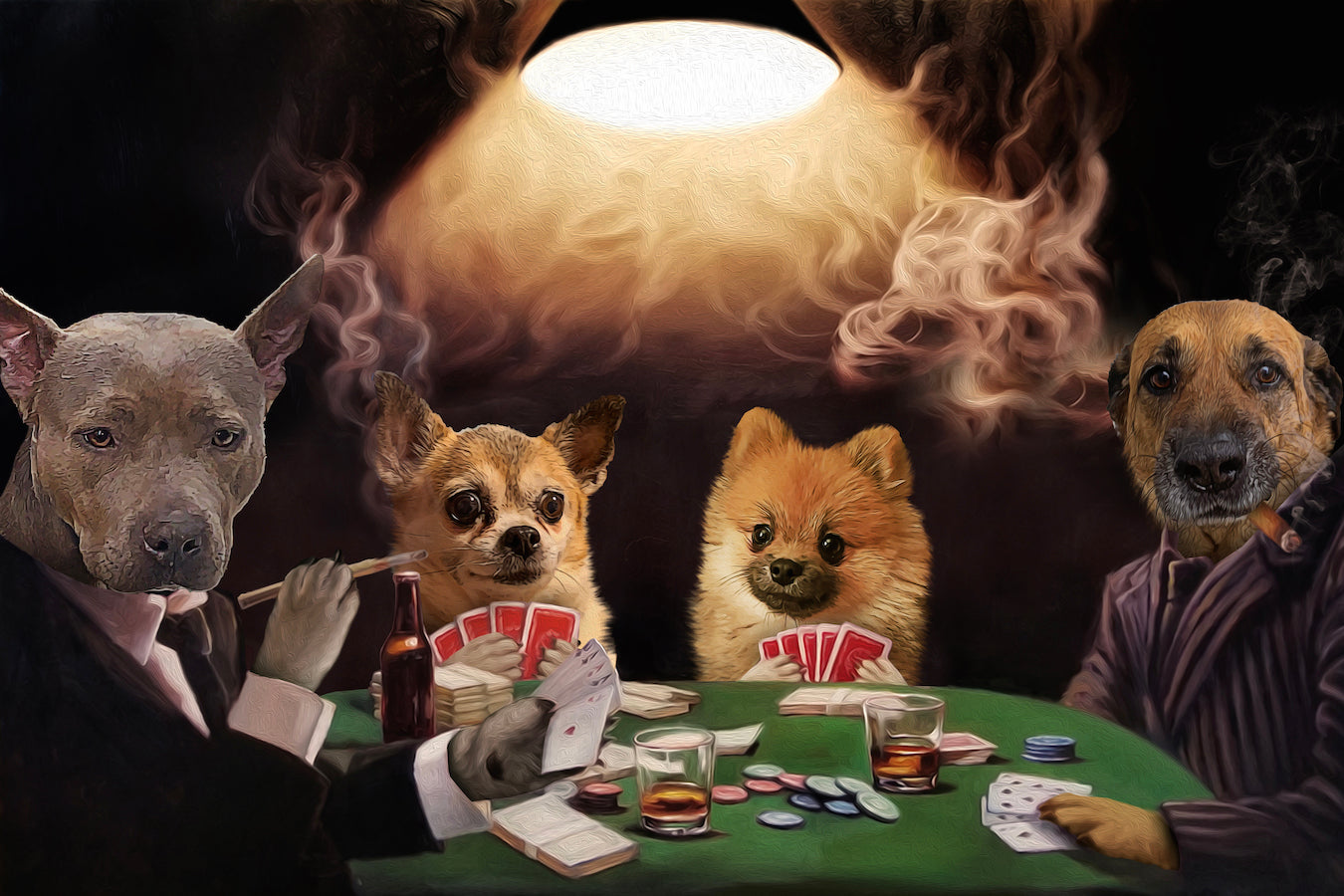 The Poker Players Custom Pet Portrait Canvas - Noble Pawtrait