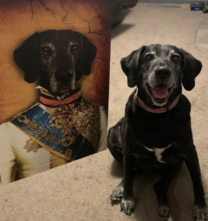 The Prince Custom Pet Portrait - Pet Canvas - Pet Poster - Noble Pawtrait