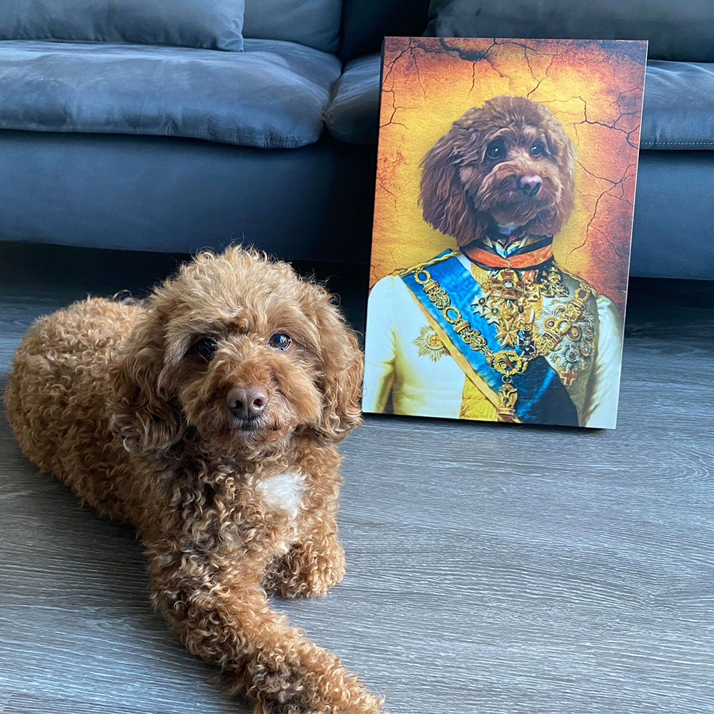 The Prince Custom Pet Portrait - Pet Canvas - Pet Poster - Noble Pawtrait
