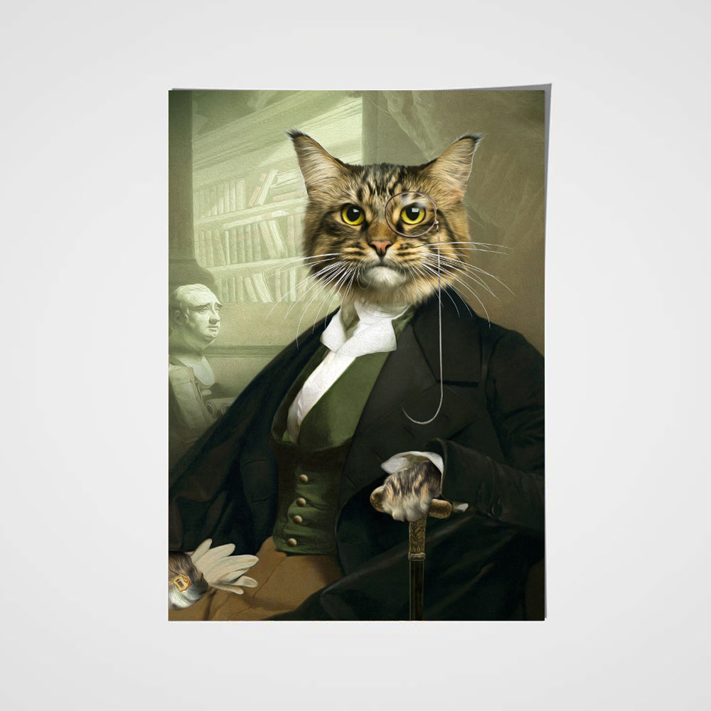 The Professor Custom Pet Portrait Poster - Noble Pawtrait