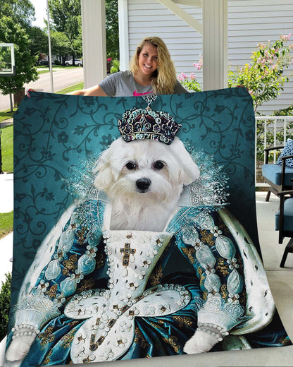 The Queen Custom Pet Blanket - Noble Pawtrait