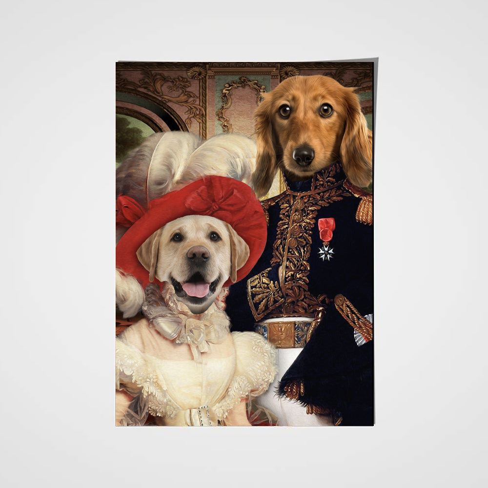 The Royal Couple Custom Pet Portrait Poster - Noble Pawtrait