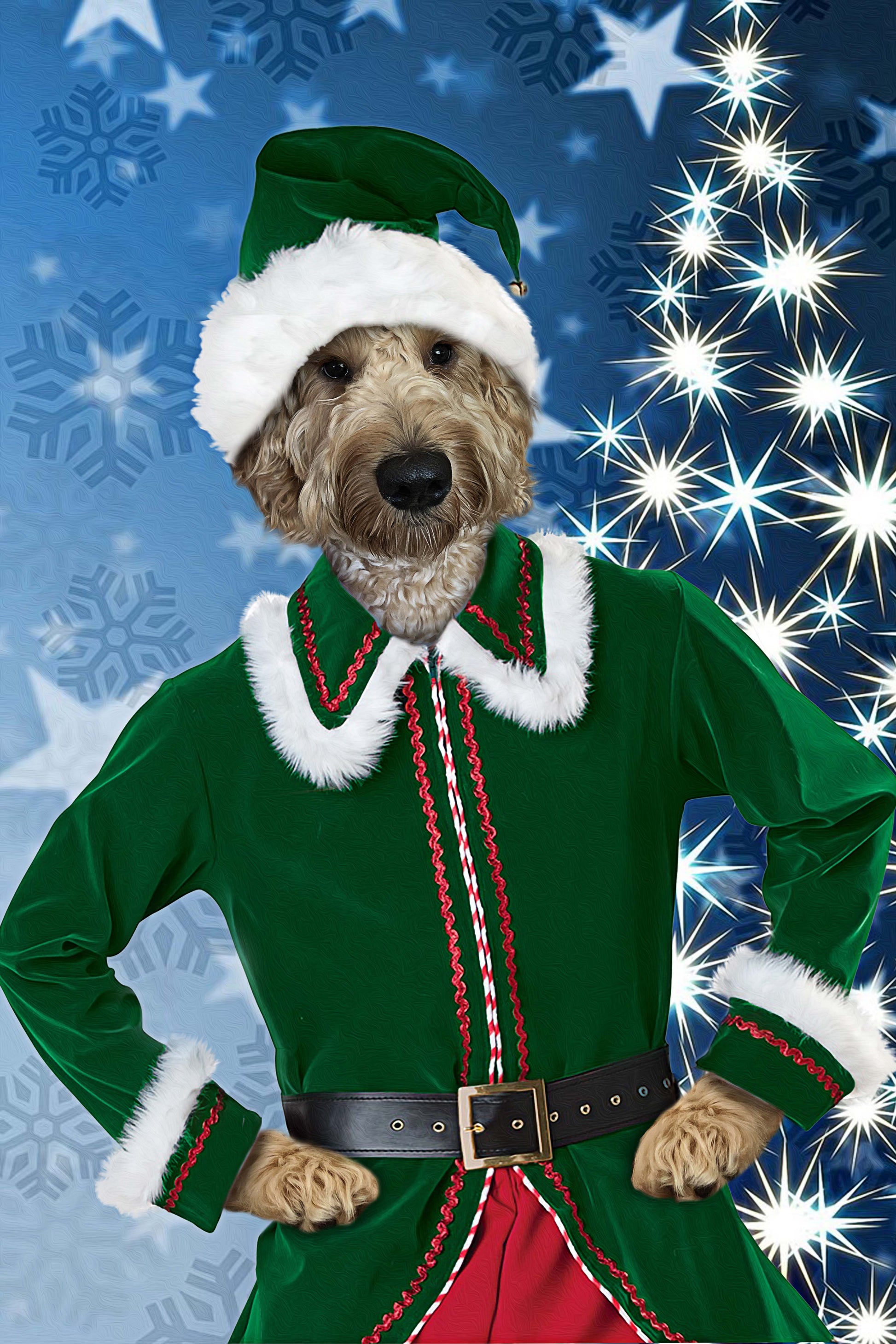 The Santa Helper Custom Pet Portrait - Noble Pawtrait