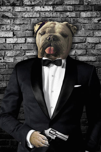 The Secret Agent Custom Pet Portrait - Noble Pawtrait