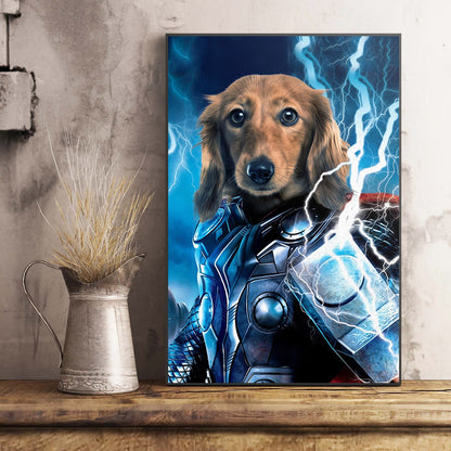 The Thunder Paw Custom Pet Portrait Poster - Noble Pawtrait