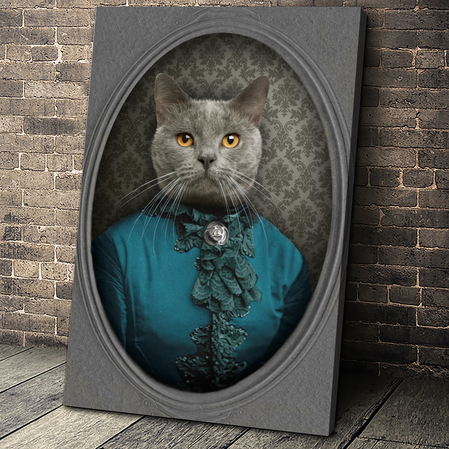 The Vintage Lady Custom Pet Portrait Canvas - Noble Pawtrait