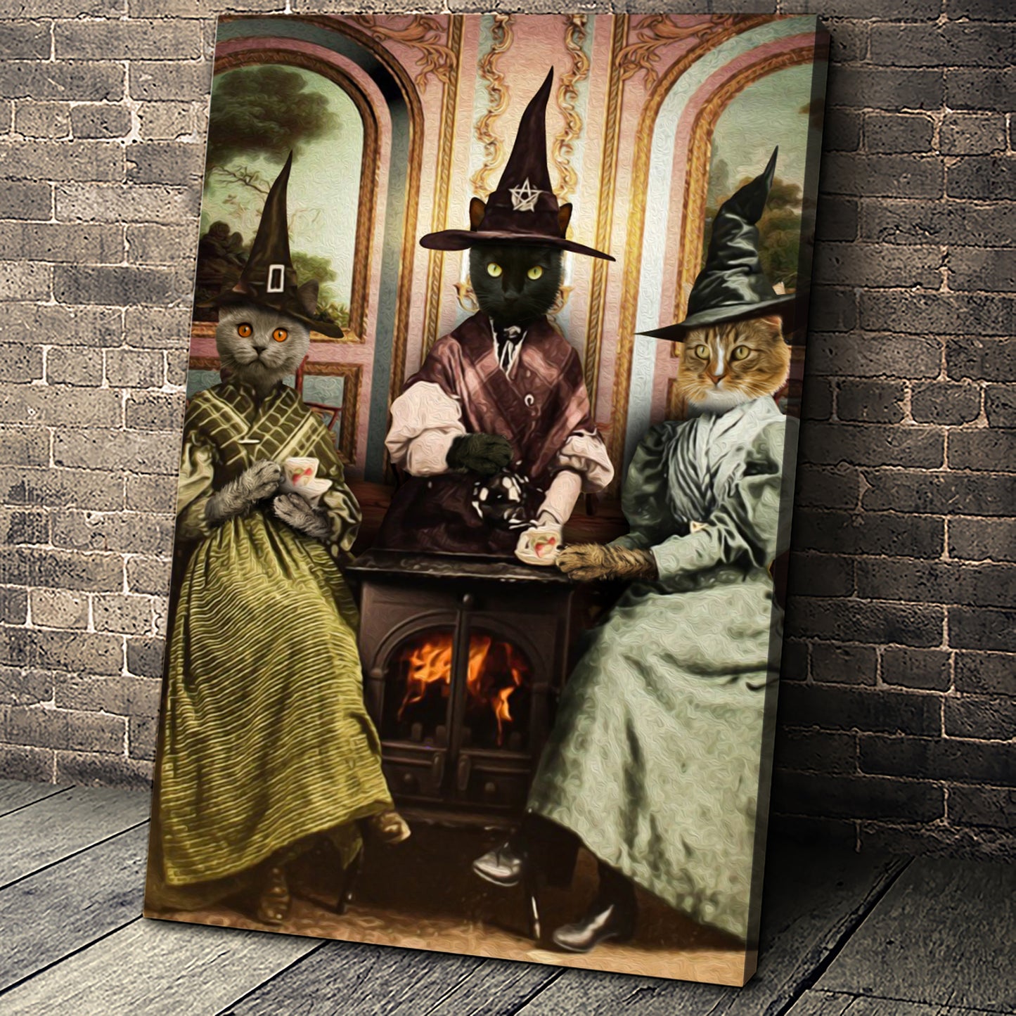 The Witches Custom Pet Portrait Canvas - Noble Pawtrait