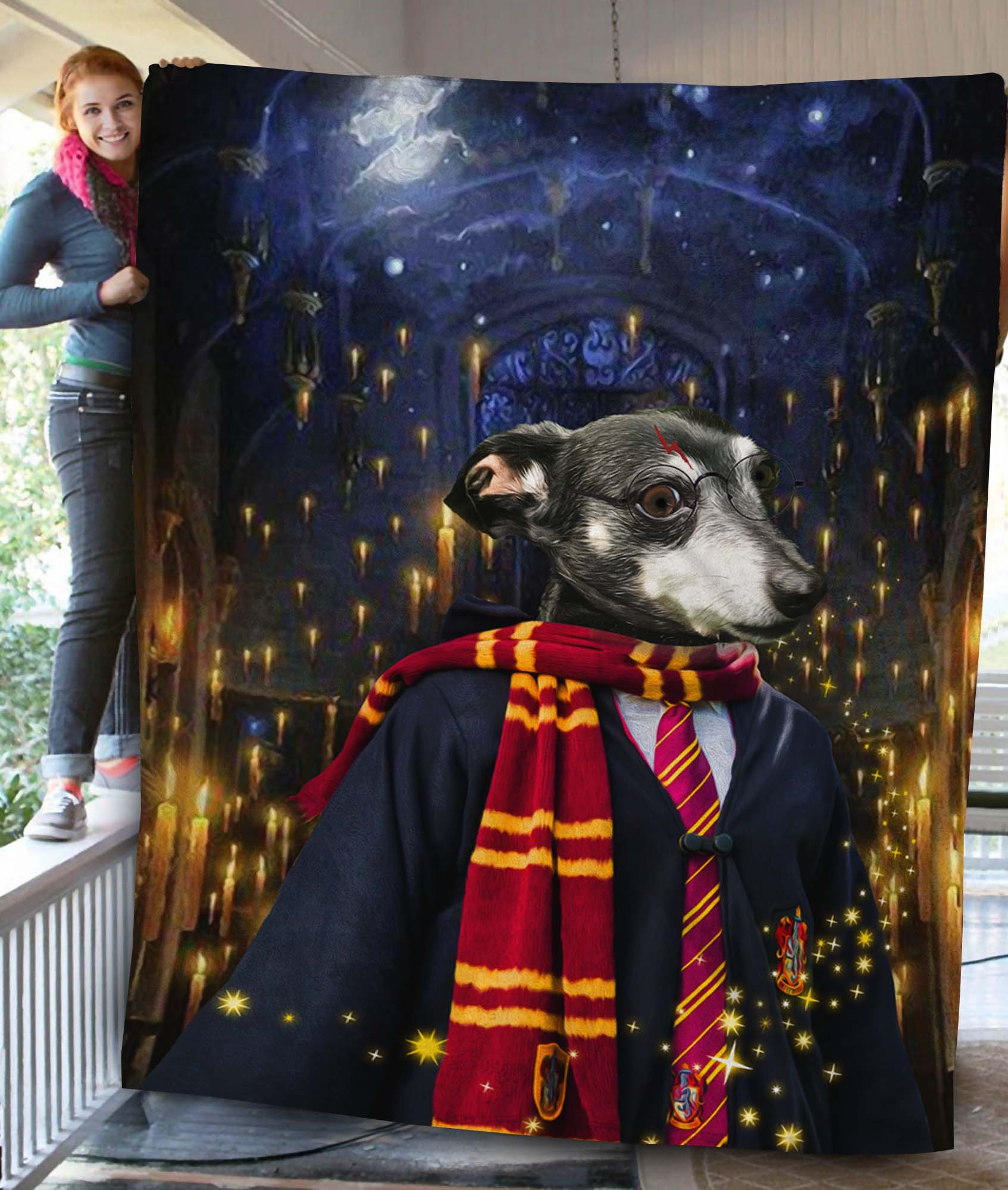 The Wizard Custom Pet Blanket - Noble Pawtrait