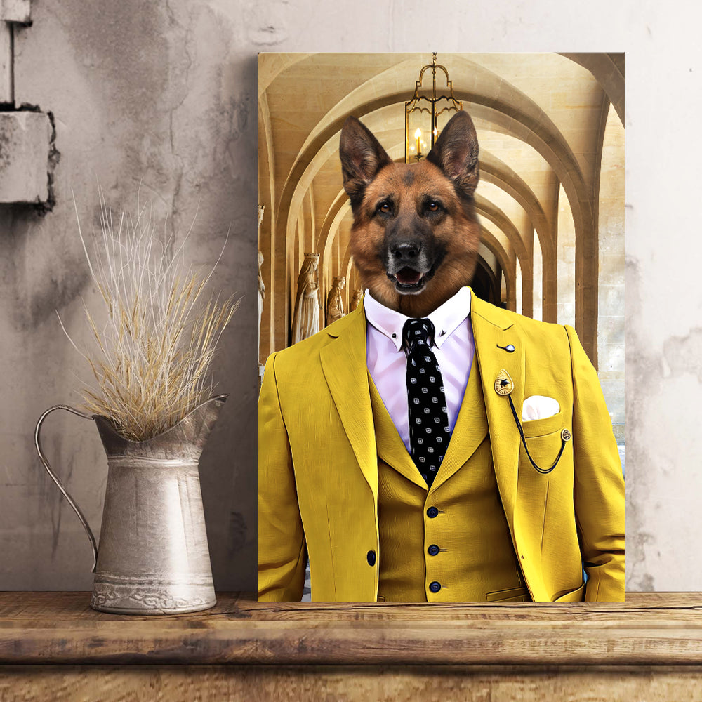 The Yellow Suit Custom Pet Portrait Poster - Noble Pawtrait