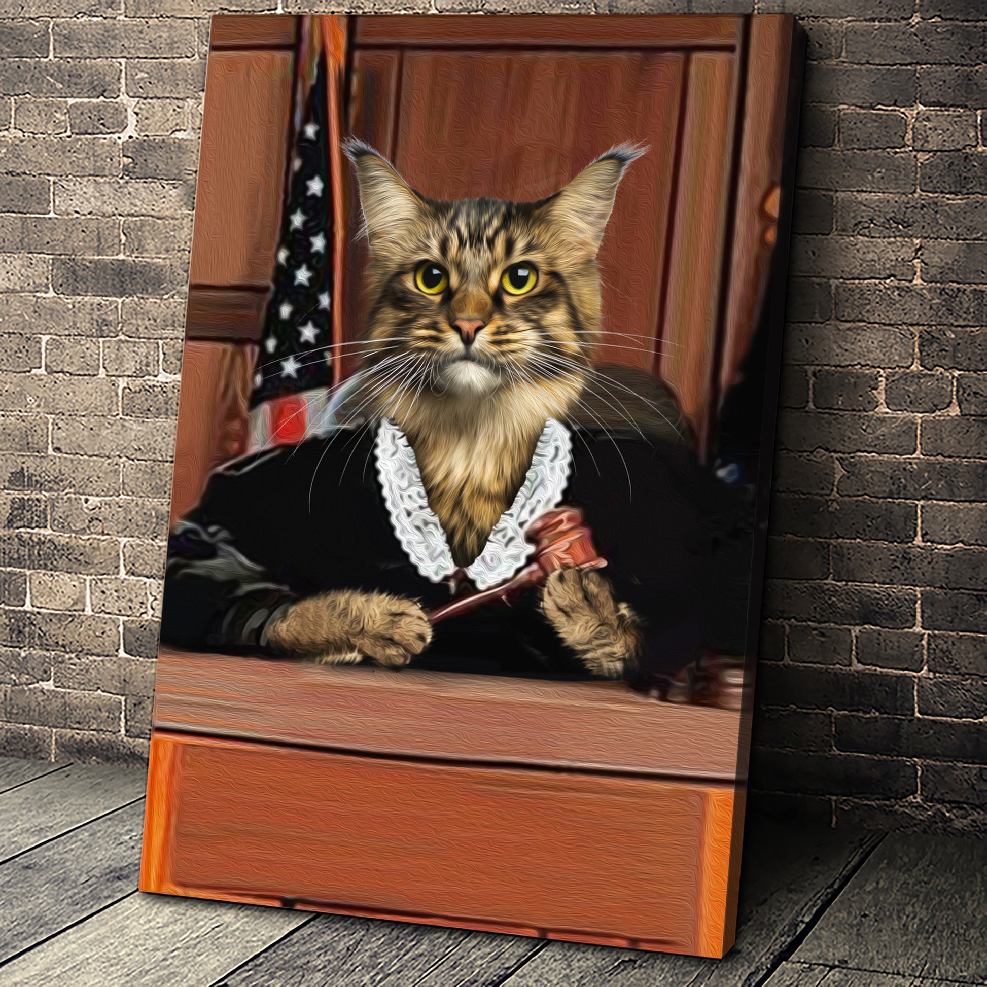 The Judge Custom Pet Portrait Canvas - Noble Pawtrait