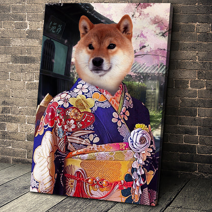 The Kimono Custom Pet Portrait Canvas - Noble Pawtrait