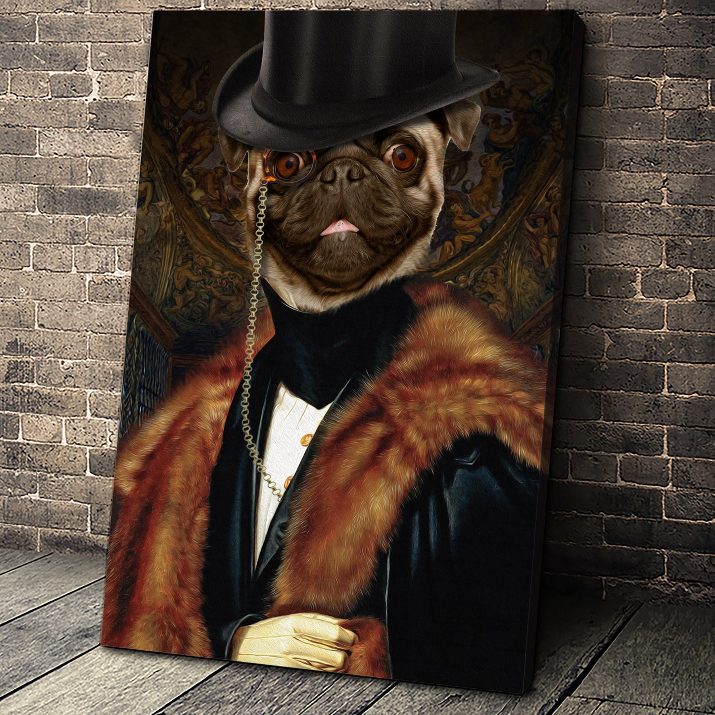 The Classic Man Custom Pet Portrait Canvas - Noble Pawtrait
