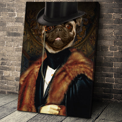 The Classic Man Custom Pet Portrait Canvas - Noble Pawtrait