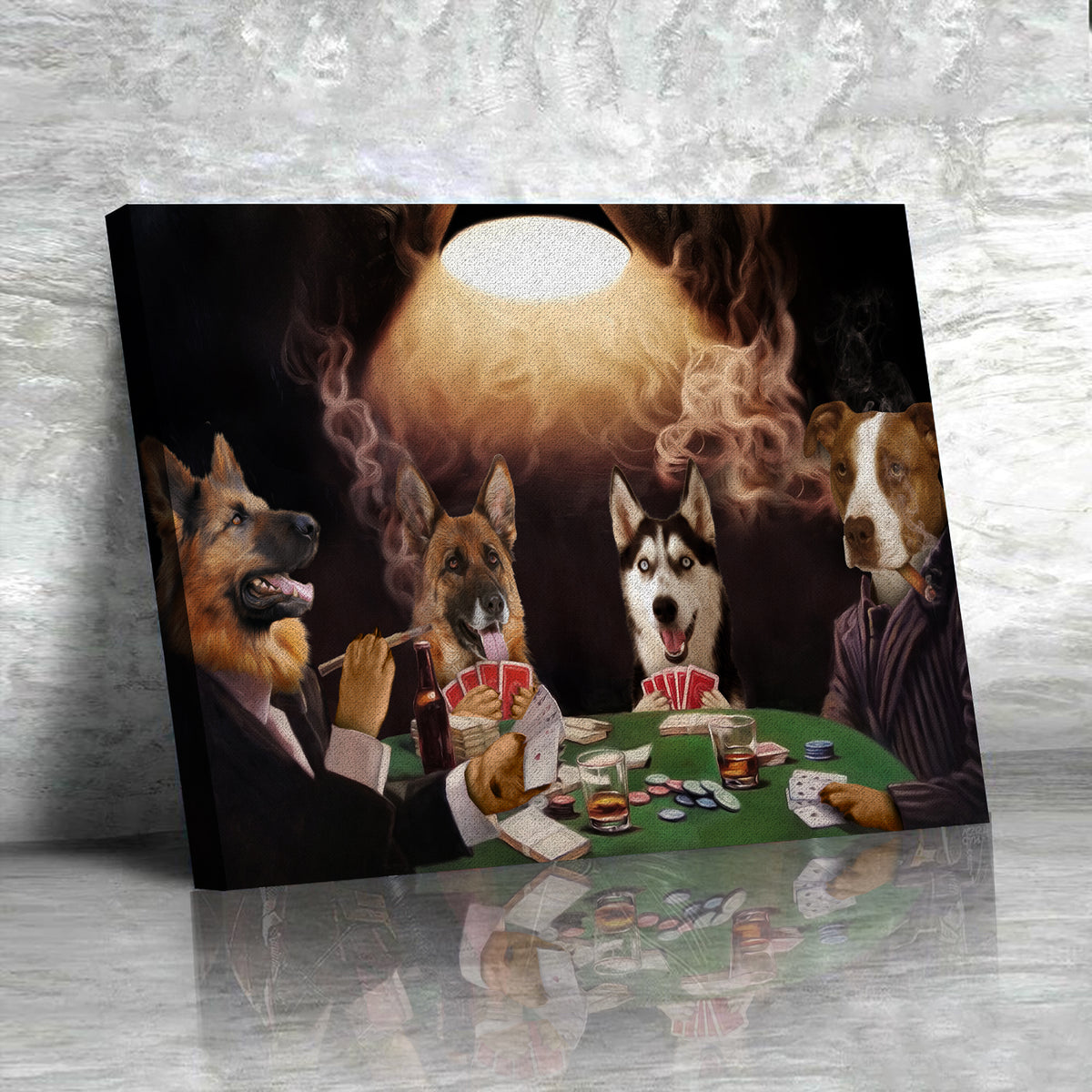 The Poker Players Custom Pet Portrait Canvas - Noble Pawtrait