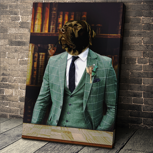 The Gentleman Custom Pet Portrait Canvas - Noble Pawtrait