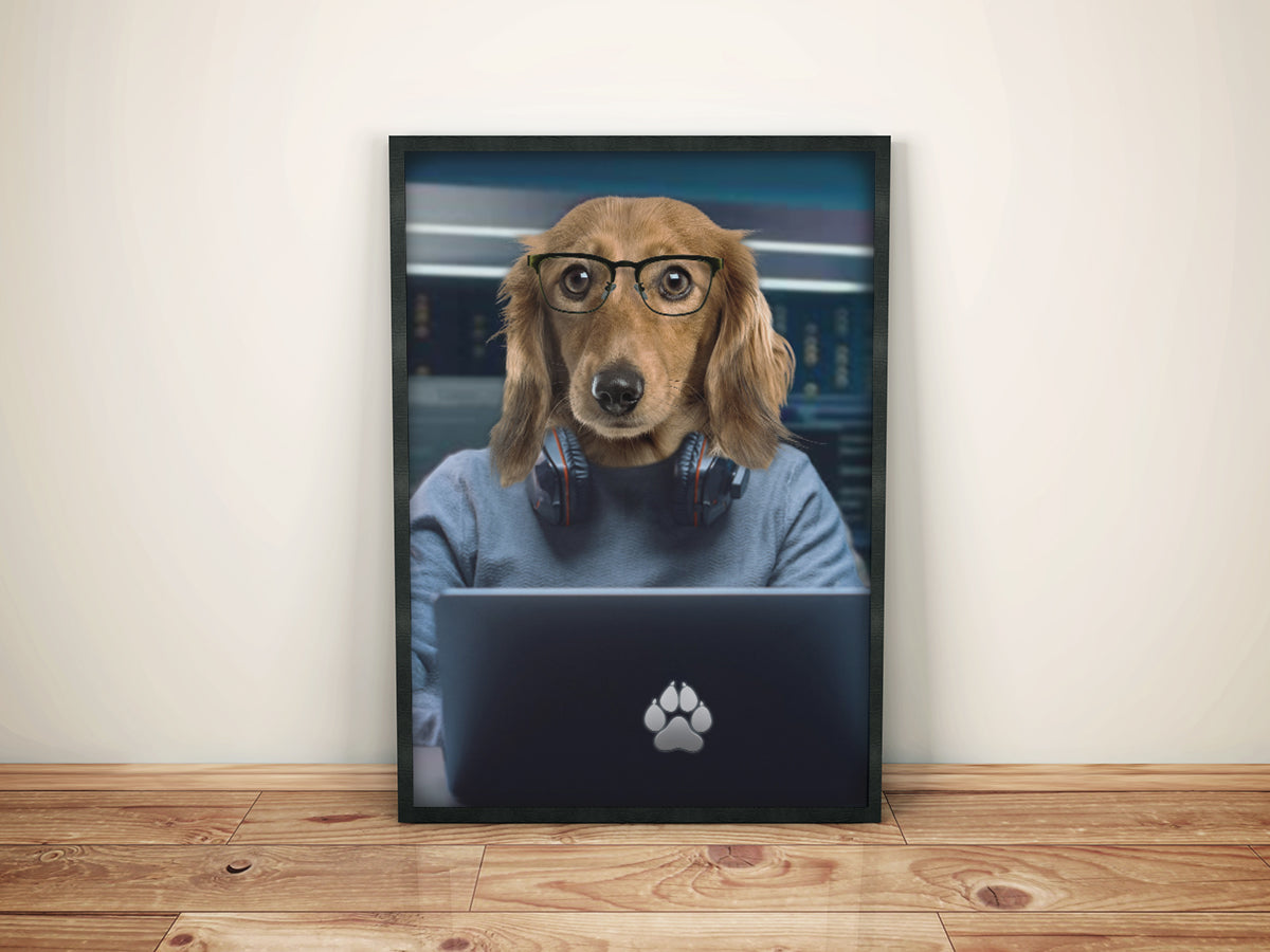 The Programmer Custom Pet Portrait - Noble Pawtrait