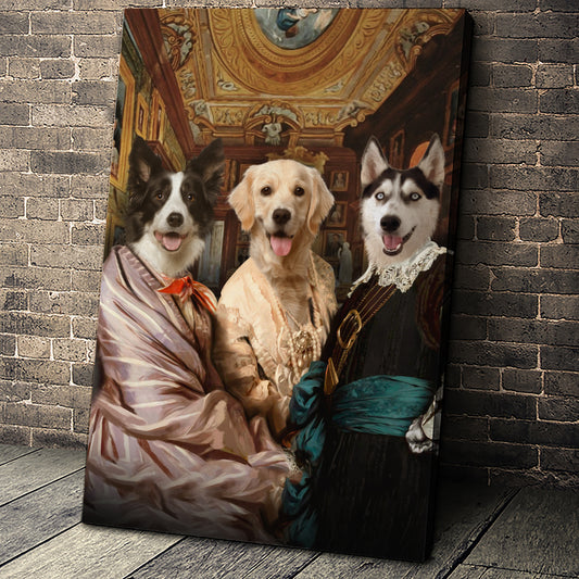 The Triplet Custom Pet Portrait Canvas - Noble Pawtrait