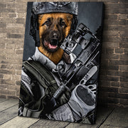 The US Army Custom Pet Portrait Canvas - Noble Pawtrait