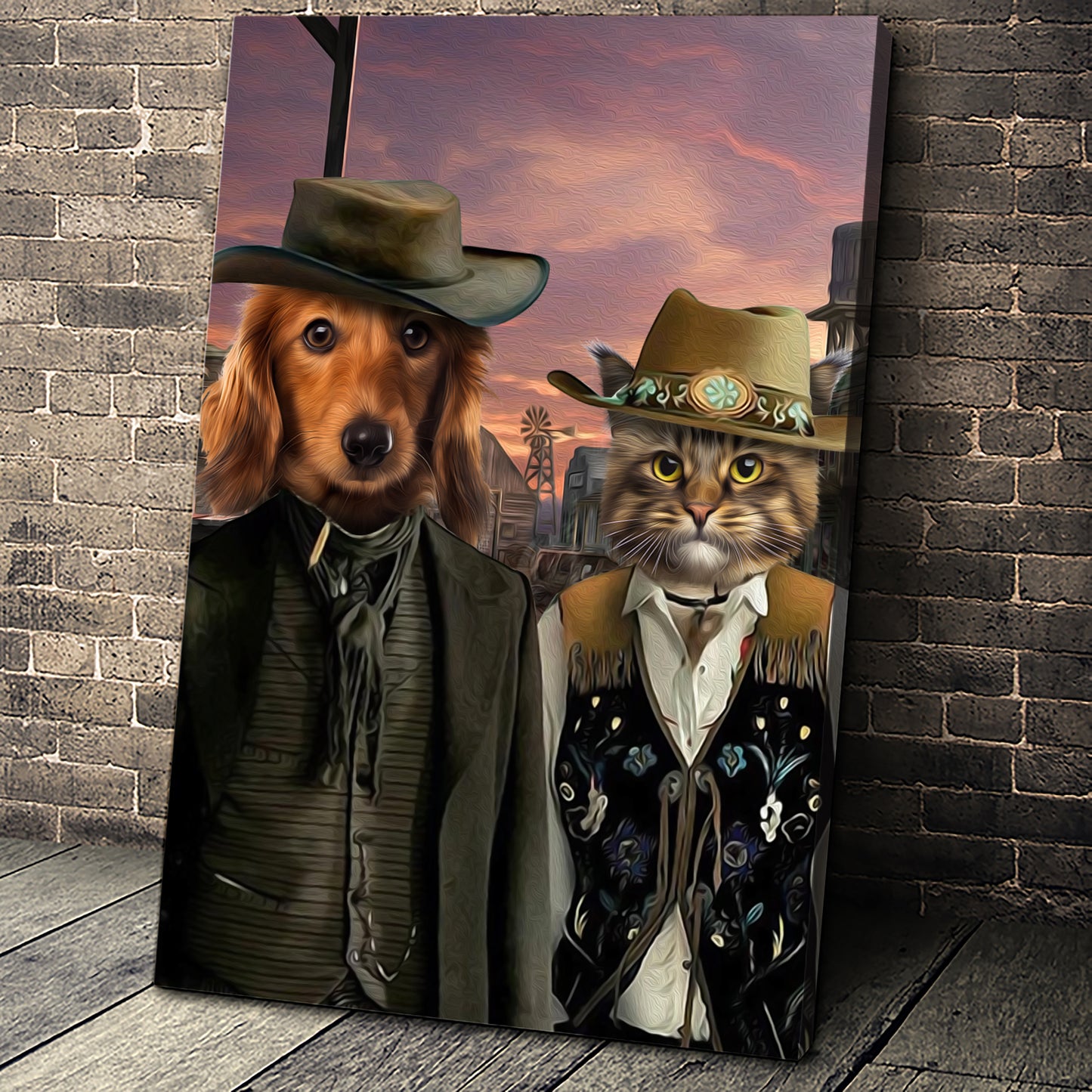 The Wild West Custom Pet Portrait Canvas - Noble Pawtrait
