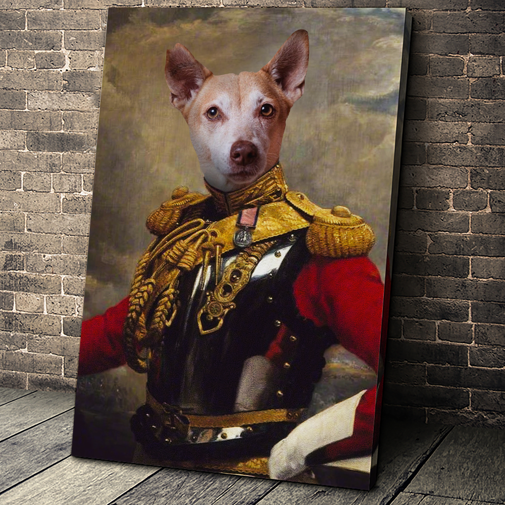 The Colonel Custom Pet Portrait Digital Download - Noble Pawtrait