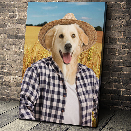 The Farmer Custom Pet Portrait Canvas - Noble Pawtrait