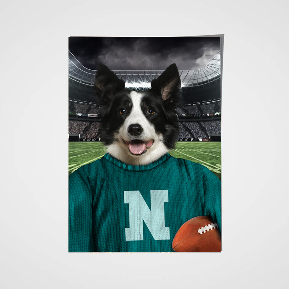 The Vintage Footballer Custom Poster Pet Portrait - Noble Pawtrait